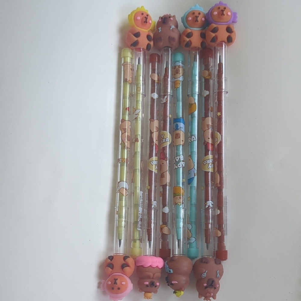 Cute Bear Character Pencils - Multicolor Pack Bundle Of 4